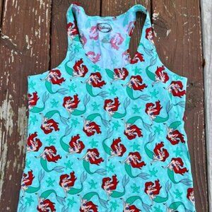 Disney EUC Little Mermaid Princess Ariel Racerback Tank Top Shirt Sz L Juniors